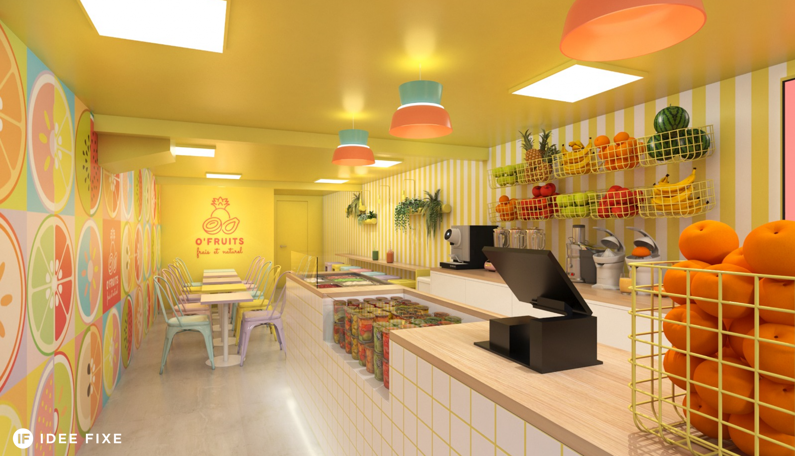 Agencement bar à fruits à Paris