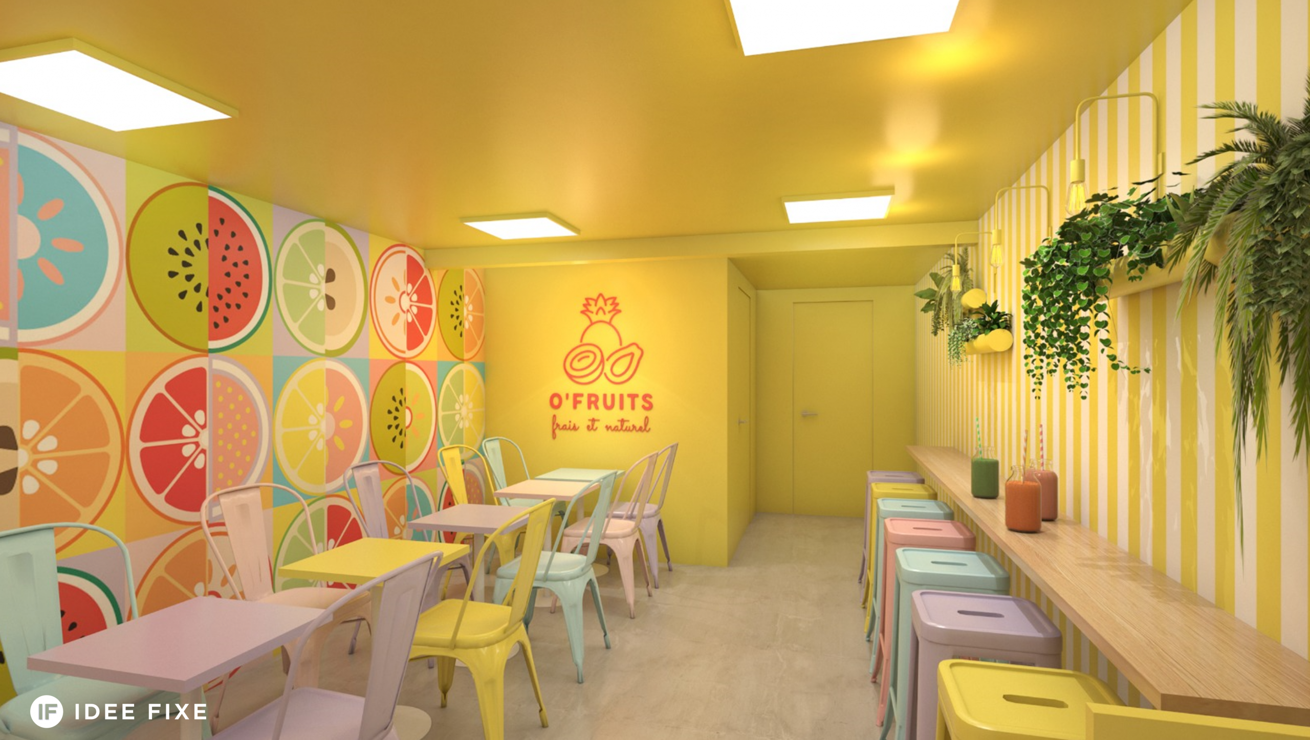 Agencement bar à fruits à Paris