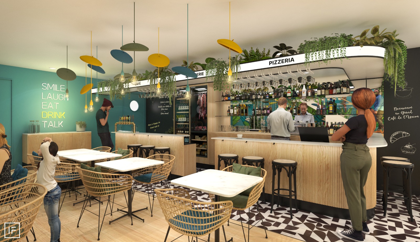 Agencement d'un café en Normandie