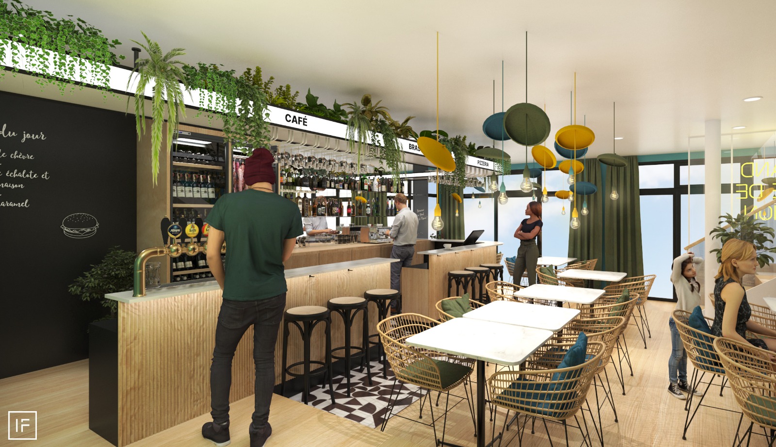 Agencement d'un café en Normandie